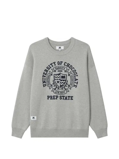 Chocoolate Logo-print Drop-shoulder Sweater In Gray