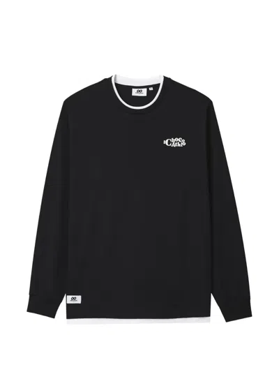 Chocoolate Logo-print Layered-effect T-shirt In Black