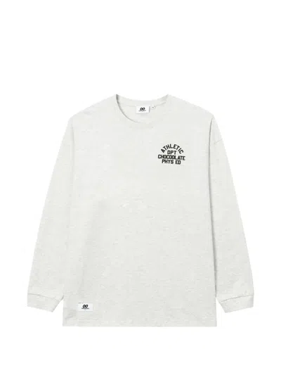 Chocoolate Logo-print Long-sleeve T-shirt In White