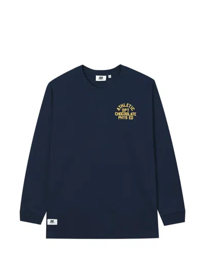 Chocoolate Logo-print Long-sleeved T-shirt In Blue