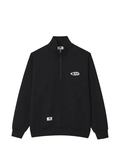Chocoolate Logo-print Quarter-zip Sweater In Black