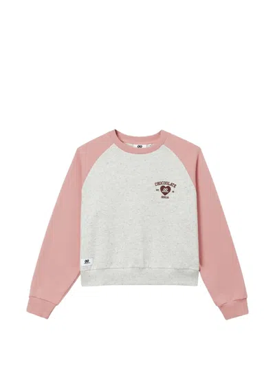 Chocoolate Logo-print Raglan-sleeve Sweater In 그레이
