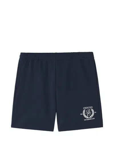 Chocoolate Logo-print Track Shorts In Blue