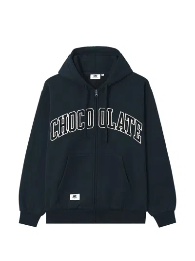 Chocoolate Logo-print Zip-up Hoodie In Blue