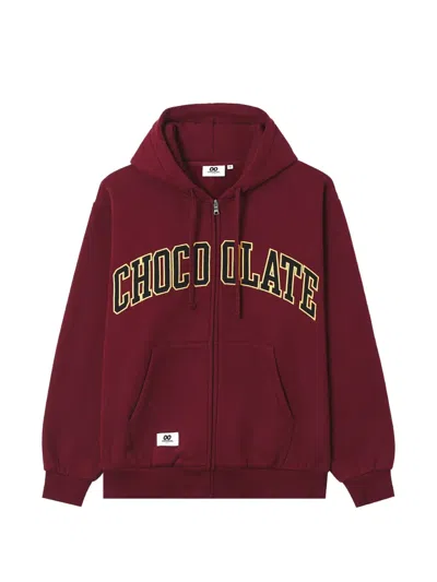 Chocoolate Logo-print Zip-up Hoodie In Red