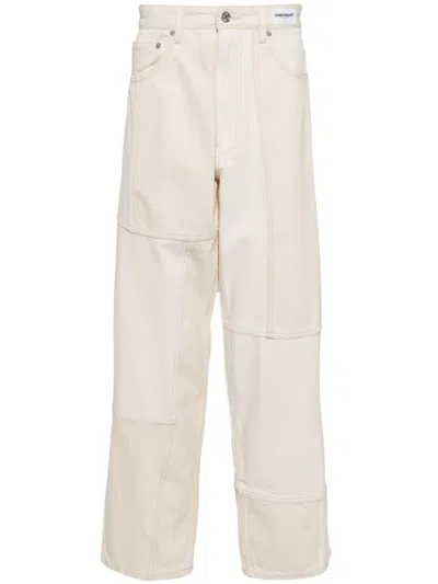 Chocoolate Panelled Straight-leg Jeans In Neutrals
