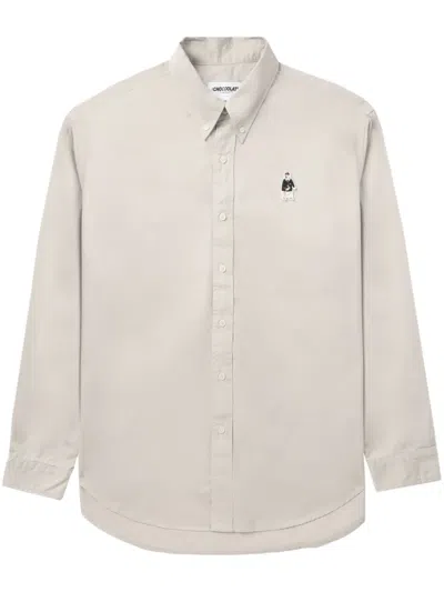 Chocoolate Patch-detail Cotton Shirt In Neutrals