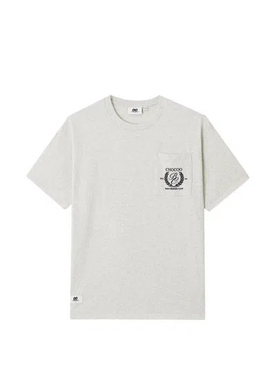 Chocoolate Patch-pocket Embroidered T-shirt In Gray