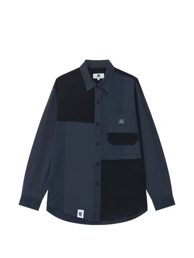 Chocoolate Patchwork Long-sleeve Shirt In Blue