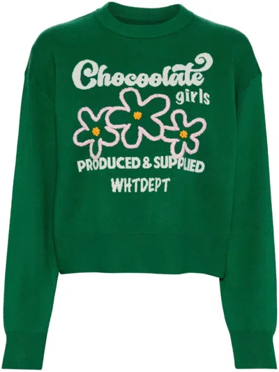 Chocoolate Patterned Jumper In Green
