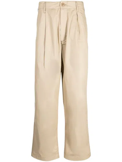 Chocoolate Pintuck Wide-leg Trousers In Brown
