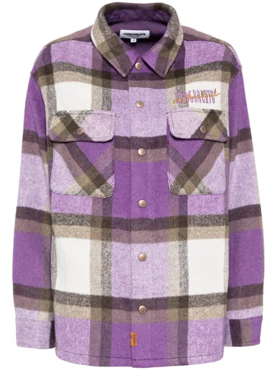 Chocoolate Plaid Shirt In Purple