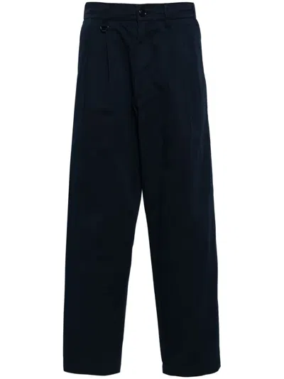 Chocoolate Pleat-detail Cotton Trousers In Blue