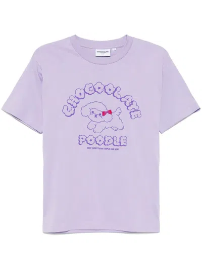 Chocoolate Poodle Graphic T-shirt In Purple