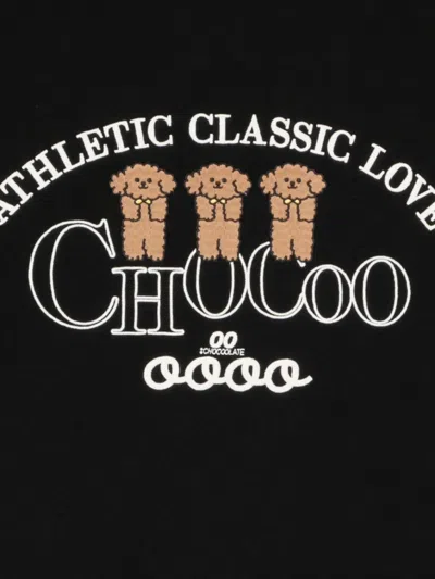 Chocoolate Sweatshirt Mit Welpen-stickerei In Black
