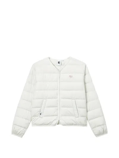 Chocoolate Quilted Heart-embroidered Jacket In White