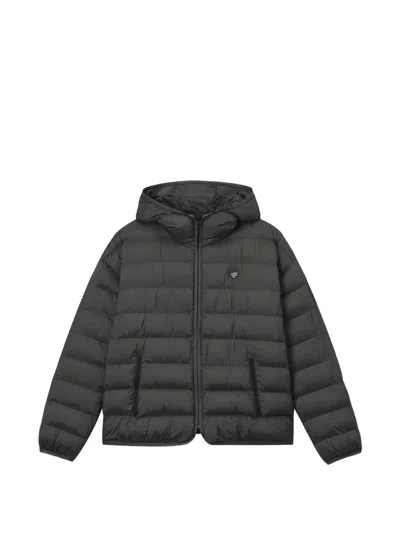 Chocoolate Quilted Hooded Jacket In Gray