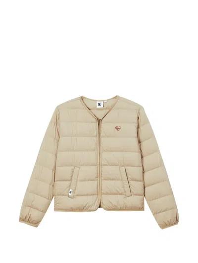 Chocoolate Quilted Logo-embroidered Jacket In Neutral