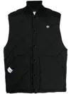 Chocoolate Quilted Padded Down Gilet In Black