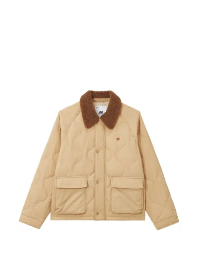 Chocoolate Quilted Shearling-collar Jacket In Brown