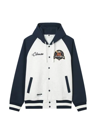 Chocoolate Raglan-sleeve Logo-patch Hoodie In Grau