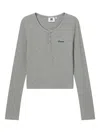 Chocoolate Ribbed Henley T-shirt In Gray