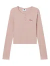 Chocoolate Ribbed Henley T-shirt In Pink