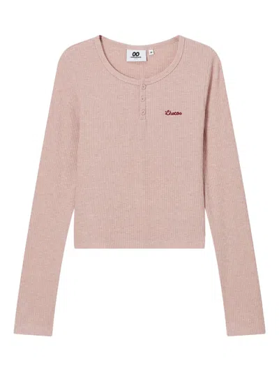 Chocoolate Ribbed Henley T-shirt In Pink