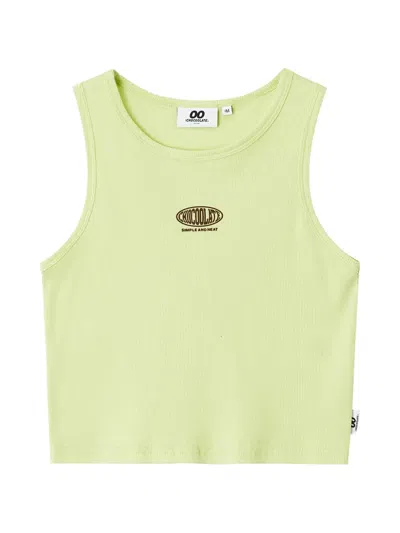 Chocoolate Ribbed Logo Tank Top In Green
