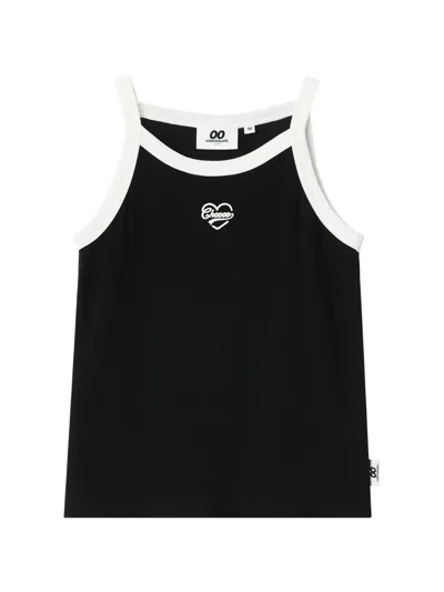 Chocoolate Ribbed Trim Vest In Black