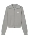 Chocoolate Ribbed Zip-up Cardigan In Gray