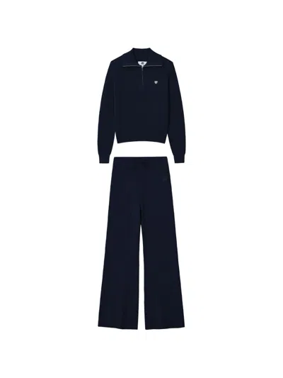Chocoolate Ribbed-knit Tracksuit Set In Blue
