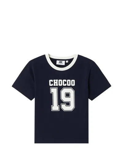 Chocoolate Round Neck Graphic T-shirt In Blue
