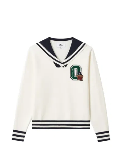 Chocoolate Sailor-collar Logo-patch Sweater In Animal Print
