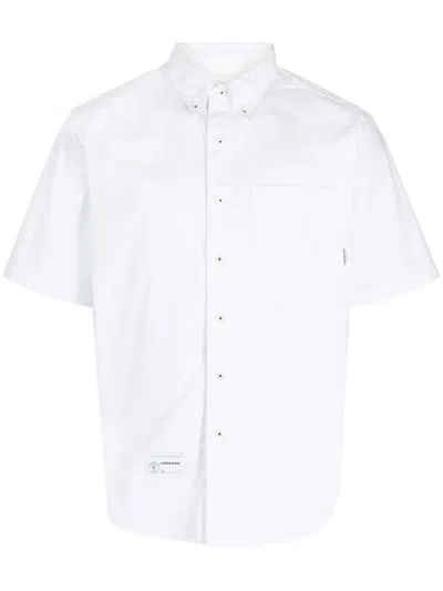 Chocoolate Short-sleeve Cotton Shirt In White