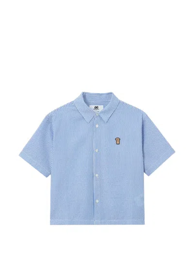 Chocoolate Short-sleeved Striped Shirt In Blue