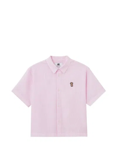 Chocoolate Short-sleeved Striped Shirt In Pink