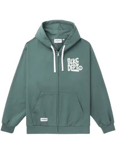 Chocoolate Slogan-print Cotton Hoodie In Green