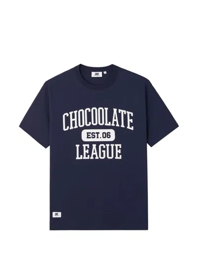 Chocoolate Slogan-print T-shirt In Blue