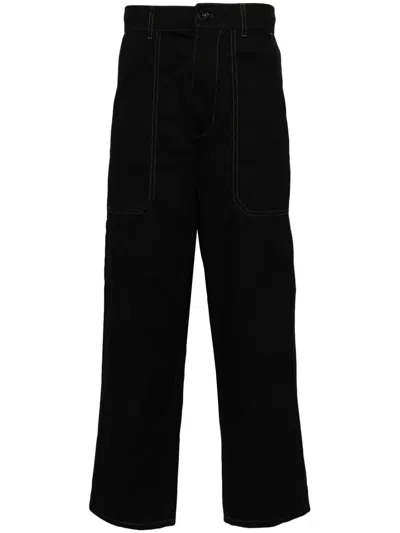 Chocoolate Straight-leg Cotton Carpenter Trousers In Black
