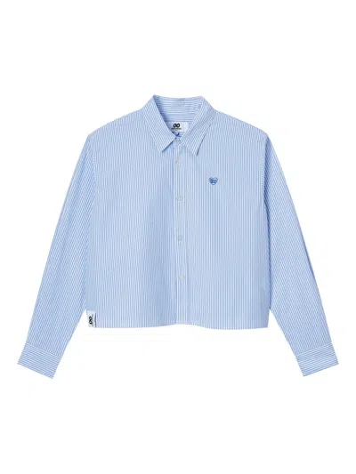 Chocoolate Stripe-pattern Embroidered-logo Shirt In Blue