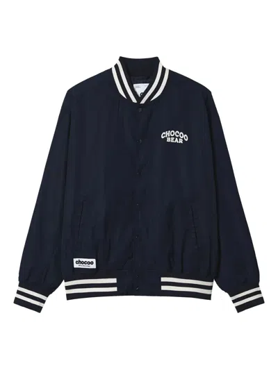 Chocoolate Striped Bomber Jacket In Blue