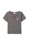 Chocoolate Striped Buttoned T-shirt In Brown