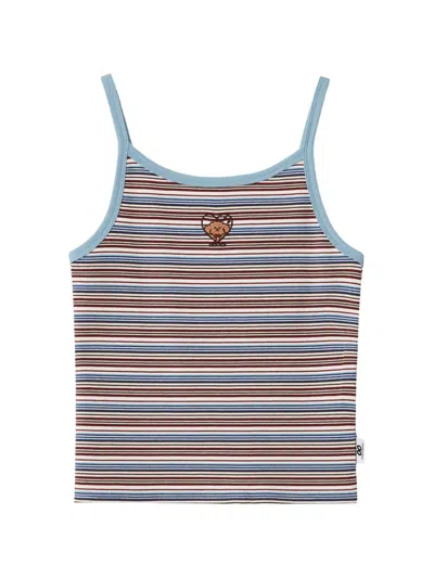 Chocoolate Striped Embroidery Top In Neutral