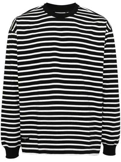 Chocoolate Striped Long-sleeved T-shirt In Black