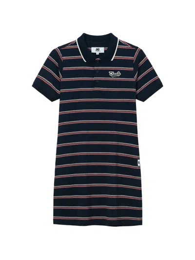 Chocoolate Striped Polo Dress In Blue