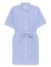 Chocoolate Striped Shirt Dress In Blue