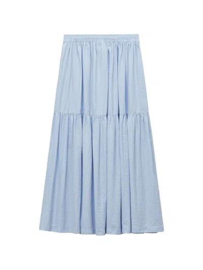 Chocoolate Striped Tiered Skirt In Blue
