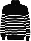 Chocoolate Striped Zip-up Jumper In Black