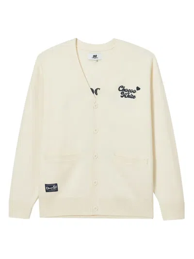 Chocoolate Teddy Bear-embroidered Cardigan In Neutral